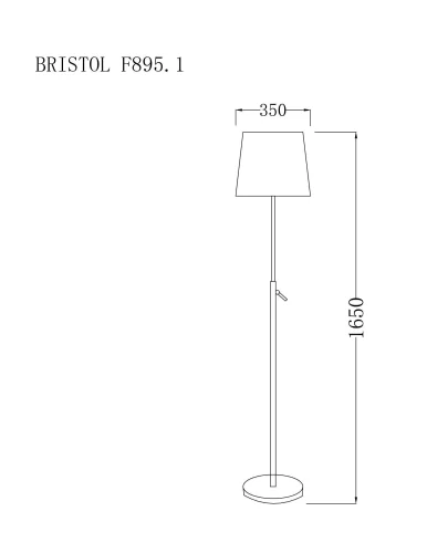 Торшер BRISTOL F895.1 Lucia Tucci  коричневый 1 лампа, основание хром в стиле современный
 фото 3
